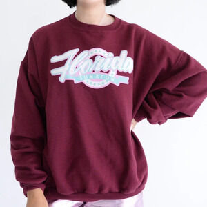 Vintage Jerzees 90's  Maroon with Pink Florida Sun And Fun Crewneck Sweater Xl